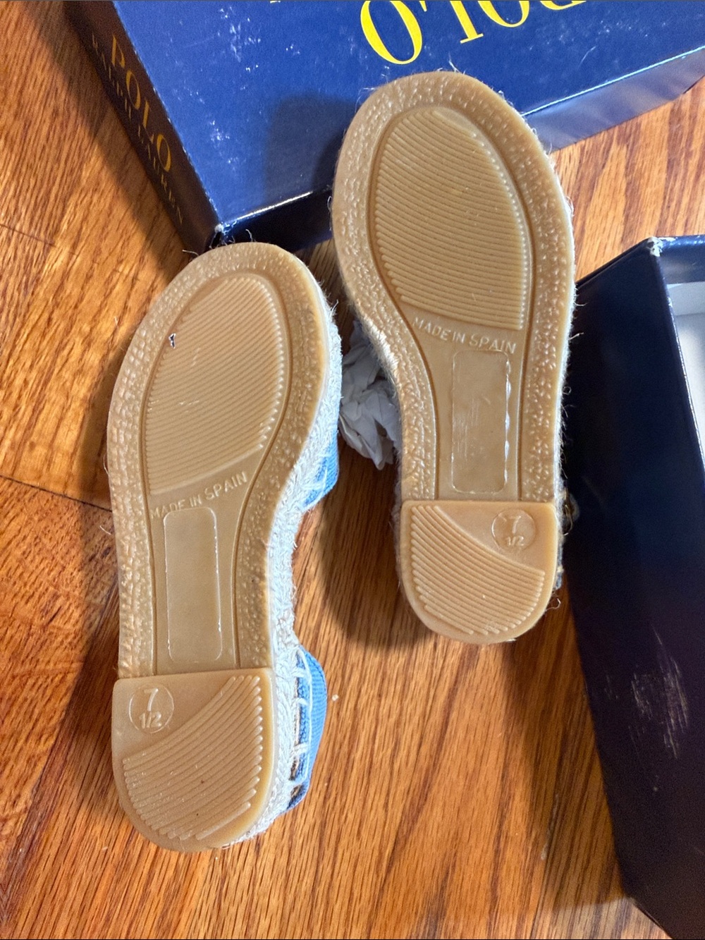Polo by Ralph Lauren Kids Light Blue Espadrille Sandals with Buckle - Picture 4 of 6